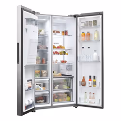Haier SBS 90 Serie 5 HSW79F18CIMM frigo américain Pose libre 601 L C Platine, Acier inoxydable - Vue supplémentaire 5