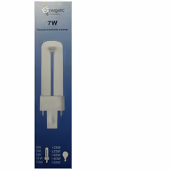 Ampoule à économie d'énergie d'environ 80% - Longueur = 13,7cm - longue durée - G23 - 7W = 35W - 50hz 175mA 230V.