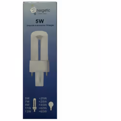 Ampoule à économie d'énergie d'environ 80% - Longueur = 10,5cm - longue durée - G23 - 5W = 25W - 50hz 180mA 230V.