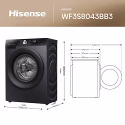 Hisense WF3S8043BB3 Lave-linge Frontal 8 kg 1400 tr/min Noir - Vue supplémentaire 4