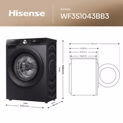 Hisense WF3S1043BB3 Lave-linge Frontal 10,5 kg 1400 tr/min Noir - Vue supplémentaire 4