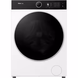 Hisense WD5I8043BWF, Charge avant, Pose libre, Blanc, Gauche, Noir, Noir