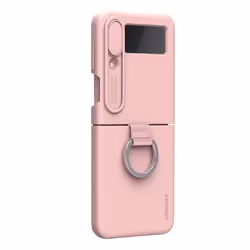 Coque pour Galaxy Z Flip4 5G en Silicone Soyeux avec Anneau de Préhension Nillkin Rose