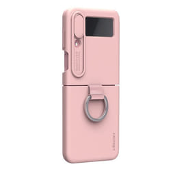 Coque pour Galaxy Z Flip4 5G en Silicone Soyeux avec Anneau de Préhension Nillkin Rose