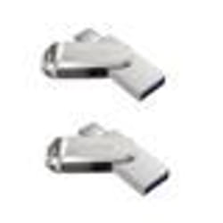 2PCS Clé USB à double connectique ( USB Type-C et USB Type-A) SanDisk Ultra Luxe 32Go pour les appareils USB Type-C argenté (paquet