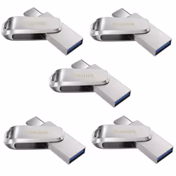 5PCS Clé USB à double connectique ( USB Type-C et USB Type-A) SanDisk Ultra Luxe 32Go pour les appareils USB Type-C argenté ( ...