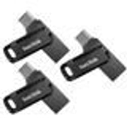 3PCS Clé USB à double connectique ( USB Type-C et USB Type-A) SanDisk Ultra 32Go pour les appareils USB Type-C (paquet de trois)