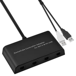 Adaptateur de manette - Nintendo - GameCube - 4 ports - Compatible Wii U - USB Noir