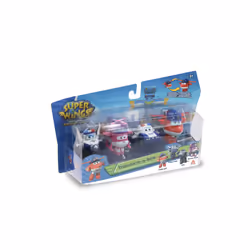 Alpha Group Pack 4 fig transformables 5 cm, 3 an(s), Super Wings, Multicolore, Plastique