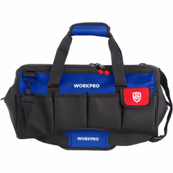 large ouverture detool with zip de 350mm (14") workpro. sangle réglable permettant d'accéder facilement au contenu. idéal pou ...