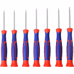 Lot de 7 tournevis de précision Cr-V (Torx). Taille : • : • T4,5,6,7,8,9,10x50mm. Feuille de chrome vanadium. Pointe magnétiq ...