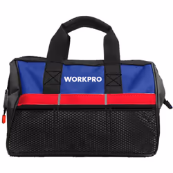 de sac à outils de bouche large de 320mm (13") workpro. matériau : 600d polyester. plusieurs poches pour tous les tus article ...
