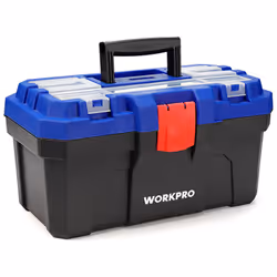de boîte à outils de plastique robuste de 410mm (16") workpro. taille du produit del : 410 × 230 × 205 mm. asa de transport l ...
