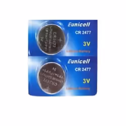 Piles plates - EUNICELL - CR2477 - Lithium 3V - Lot de 2 - 1050mAh