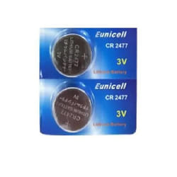 Piles plates - EUNICELL - CR2477 - Lithium 3V - Lot de 2 - 1050mAh