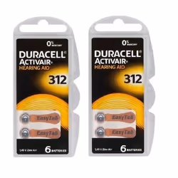12 piles DURACELL ACTIVAIR 312