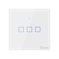 Sonoff T0EU3C interrupteur d'éclairage Verre trempé, Polycarbonate (PC) Blanc