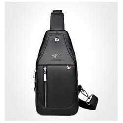 Sacs Bandoulière Homme Sac Poitrine Bandoulière Homme en Cuir PU Sacoche Porte Epaule pour Sports ou Loisir