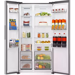 Hisense RS3P558NEIE frigo américain Pose libre 544 L Gris, Acier inoxydable - Vue supplémentaire 2