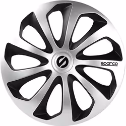 Enjoliveur Sparco SPC1673SVBK 16" Noir/Argenté (4 uds)