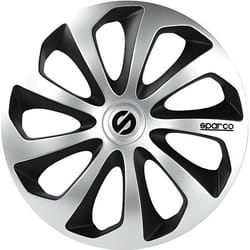 Enjoliveur Sparco SPC1673SVBK 16" Noir/Argenté (4 uds)
