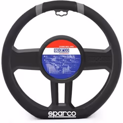 SPARCO Couvre-volant - Pour volant de type méplat - Méplat et liseré gris