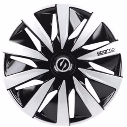 SPARCO 4 Enjoliveurs Lazio 14" Noir et Argent Lot de 4 enjoliveurs Sparco modèle Lazio pour tout type de roue de 14 pouces. L ...