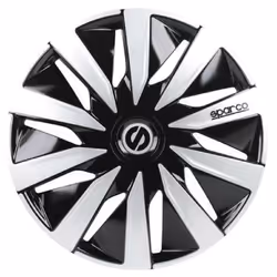 SPARCO 4 Enjoliveurs Lazio 15" Noir et Argent Lot de 4 enjoliveurs Sparco modèle Lazio pour tout type de roue de 15 pouces. L ...