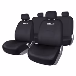Sparco SPS402BK, Housses de siège de voiture, Polyester, Noir, Monochromatique