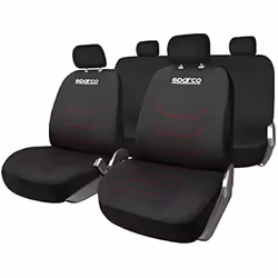 Housses de siège - SPARCO - Corsa - Noir/Rouge - Universelles - Confort polyester