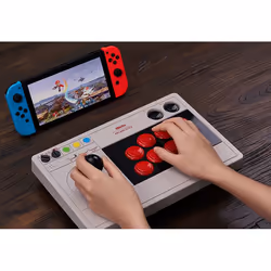 8Bitdo Arcade Stick Gris Bluetooth/USB Joystick Analogique/Numérique Nintendo Switch, Nintendo Switch Lite, PC - Vue supplémentaire 4
