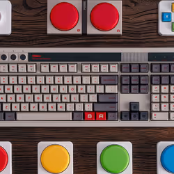 8Bitdo Retro 108 clavier Gaming USB + RF Wireless + Bluetooth Gris - Vue supplémentaire 6