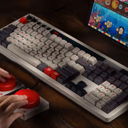 8Bitdo Retro 108 clavier Gaming USB + RF Wireless + Bluetooth Gris - Vue supplémentaire 8