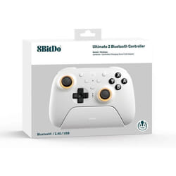 8Bitdo Ultimate 2 Bluetooth Blanc Bluetooth/RF/USB Manette de jeu Analogique/Numérique Nintendo Switch, Nintendo Switch 2, PC