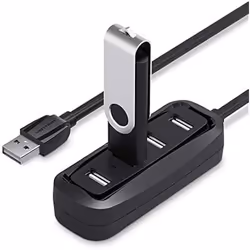 Vention VAS-J43-B050, USB 2.0, USB 2.0, 480 Mbit/s, Noir, Acrylonitrile-Butadiène-Styrène (ABS), Polyvinyl chloride (PVC)
