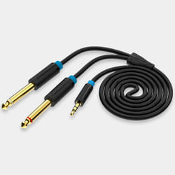 Vention BACBH câble audio 2 m 3,5mm 2 x 6,35 mm Noir