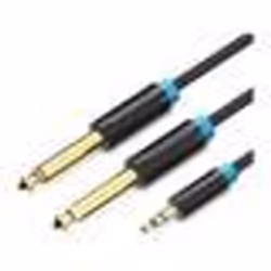 Vention BACBI, 3,5mm, Mâle, 2 x 6,35 mm, Mâle, 3 m, Noir