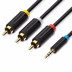 Vention BCBBG, 1,5 m, 3 x RCA, 3 x RCA, Mâle, Mâle, Noir