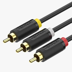 Vention BCABH câble video composite 2 m 3 x RCA Noir, Rouge, Blanc, Jaune