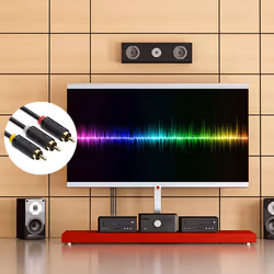 Vention BCABH câble video composite 2 m 3 x RCA Noir, Rouge, Blanc, Jaune
