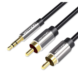Vention BCFBG câble audio 1,5 m 3,5mm 2 x RCA Aluminium, Noir