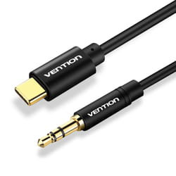 Vention BGABF câble audio 1 m 3,5mm USB Type-C Noir