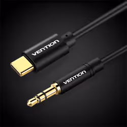 Vention BGABF câble audio 1 m 3,5mm USB Type-C Noir