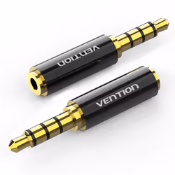 Vention BFBB0, 3.5 mm, 2,5 mm, Noir