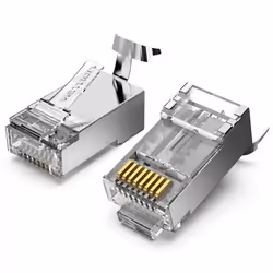 Vention IDER0-10, RJ-45, Argent, Transparent, Droit, Polycarbonate (PC), Cat7, Or