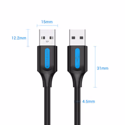 Vention COJBI câble USB 3 m USB 2.0 USB A Noir