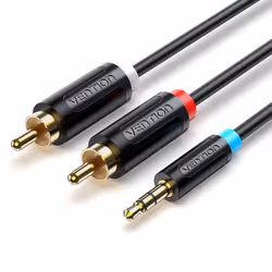 Vention BCLBG, 3,5mm, Mâle, 2 x RCA, Mâle, 1,5 m, Noir