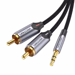 Vention BCNBI, 3,5mm, Mâle, 2 x RCA, Mâle, 3 m, Gris