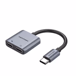 Vention BGZHA, USB-C, 2x USB-C, 0,1 m, Gris