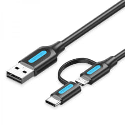 Vention USB 2.0 / MicroUSB+USB-C - 1 m